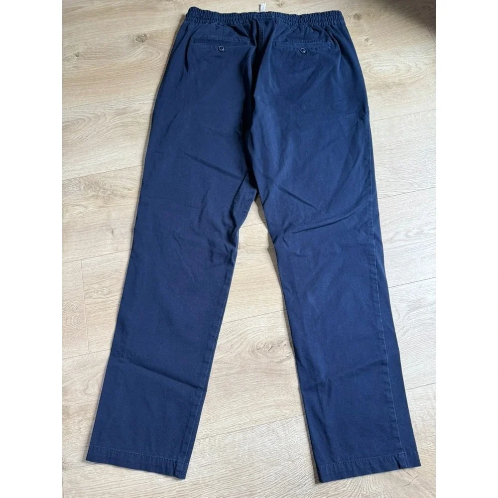 EUC Mens J.Crew Slim Dock Pant navy blue drawstring waist pull on cordura size M